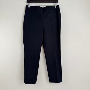 Talbots Pants Women's 10p Pet Black Chatham Ankle Side Zip Taper Leg Split Hem